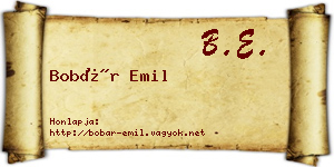 Bobár Emil névjegykártya