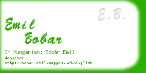 emil bobar business card