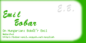 emil bobar business card